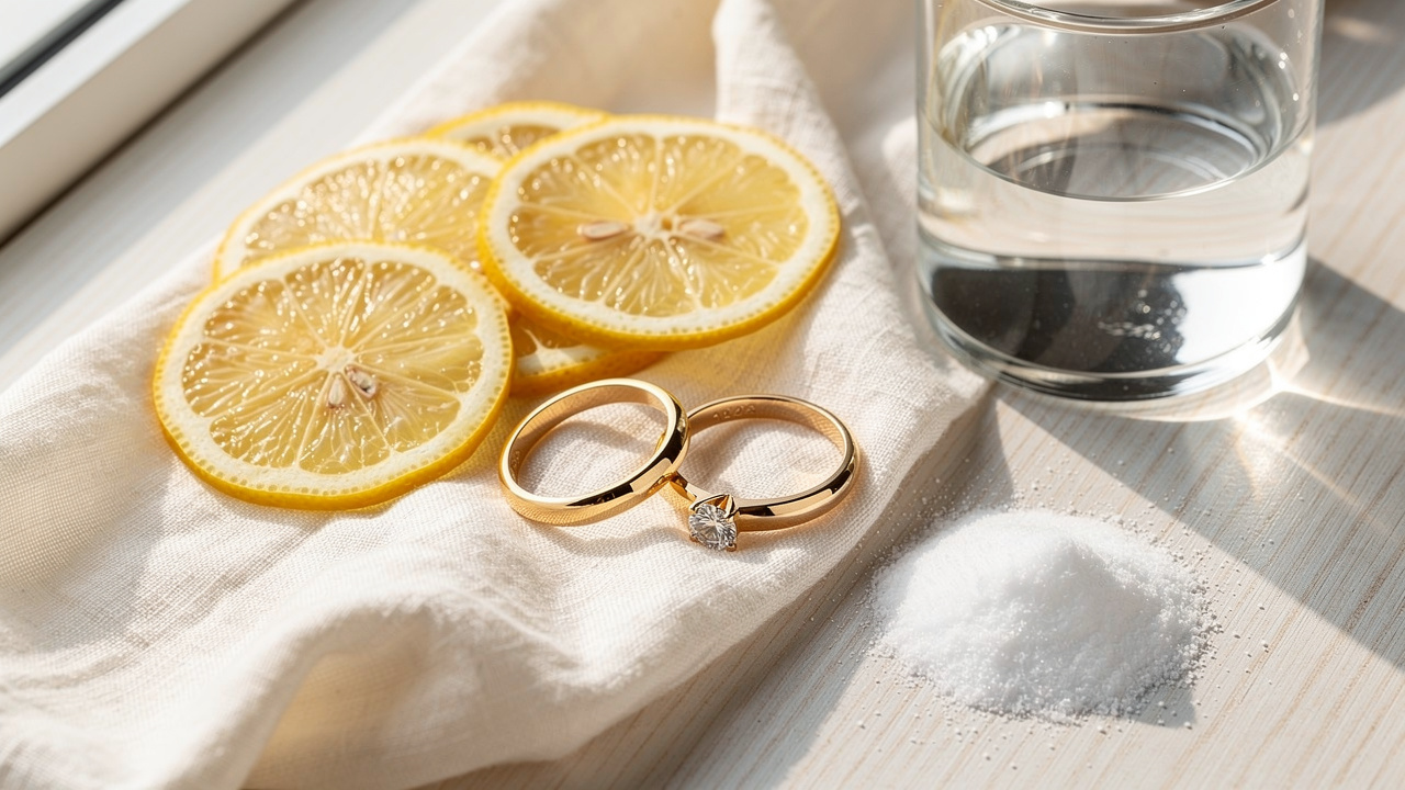 Naturalne środki do czyszczenia złotej biżuterii: soda i cytryna